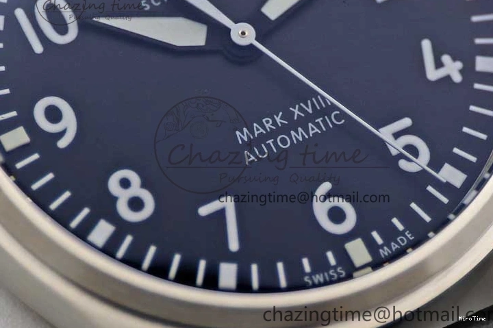 MIROTIME 0421 Vibrant Mark XVIII IW327001 SS M+F 1:1 Best Edition Black Dial on Black Leather Strap A 7055